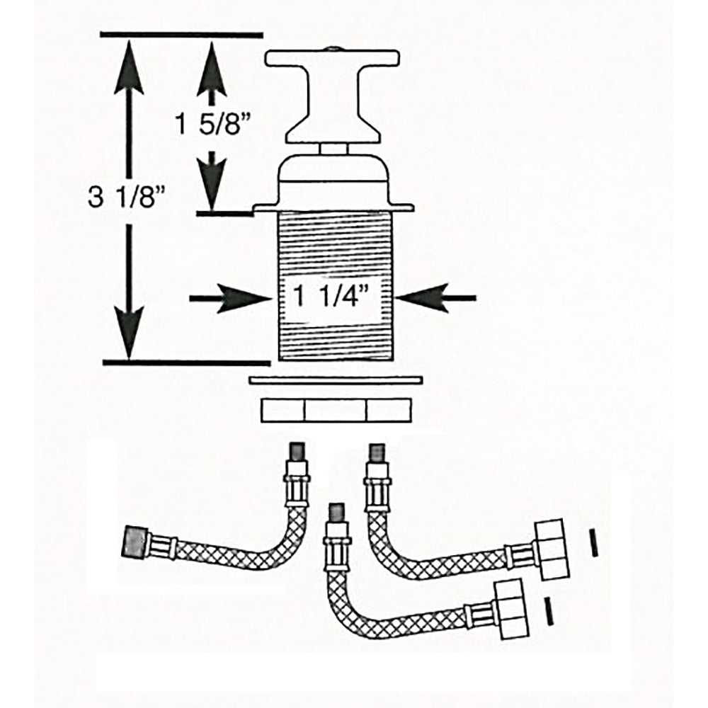 Scandvik T-Handle Shower Mixer Control - Deckhand Marine Supply