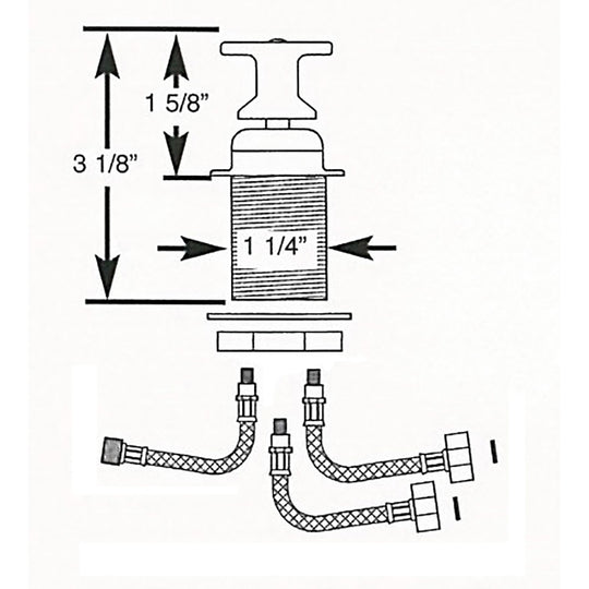 Scandvik T-Handle Shower Mixer Control - Deckhand Marine Supply