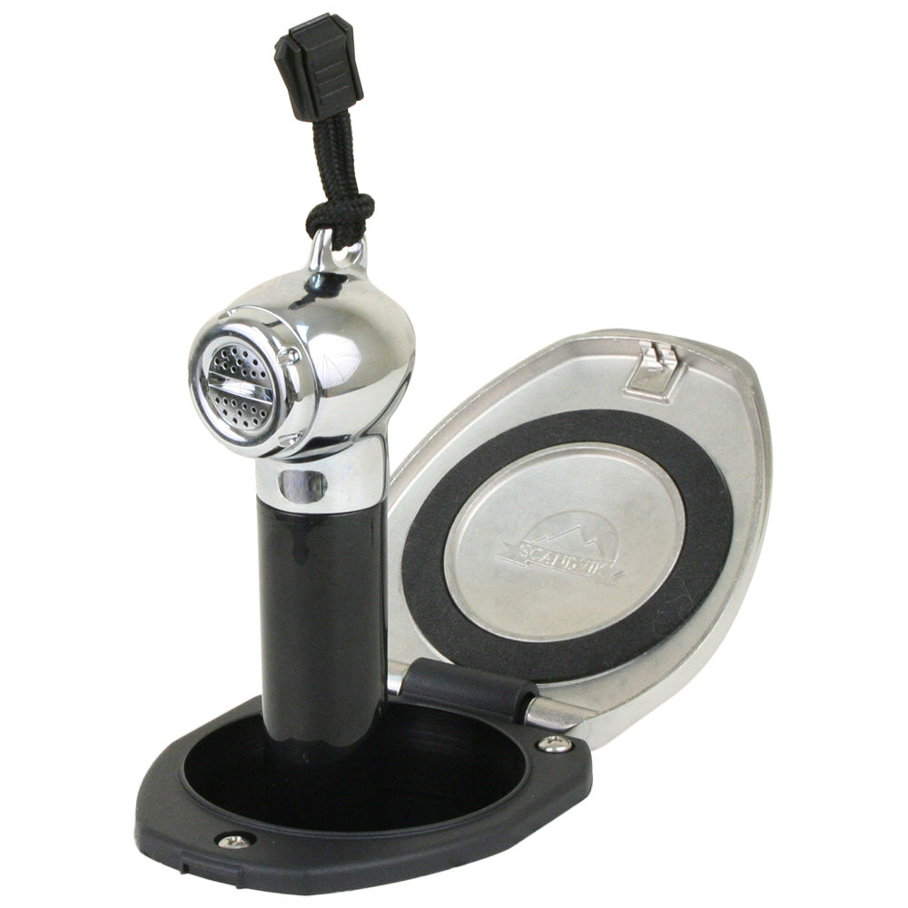 Scandvik Black  SS Recessed Transom Shower Handle/Hose - Vertical/Horizontal Mount - 6 Hose - Deckhand Marine Supply