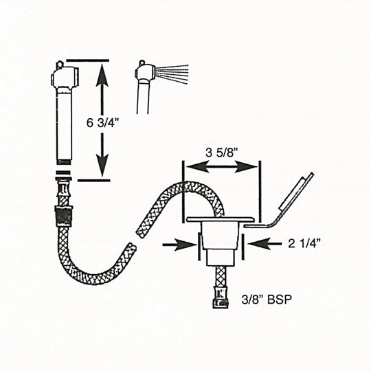 Scandvik Recessed Transom Shower w/6 Hose - White - Deckhand Marine Supply