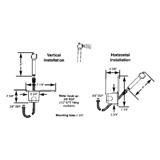 Scandvik Recessed Shower w/6 White Hose - Push-Button - Deckhand Marine Supply