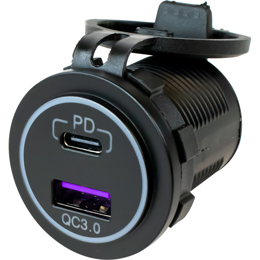 Sea-Dog USB 3.0  USB-C Power Socket w/Out Light - Deckhand Marine Supply