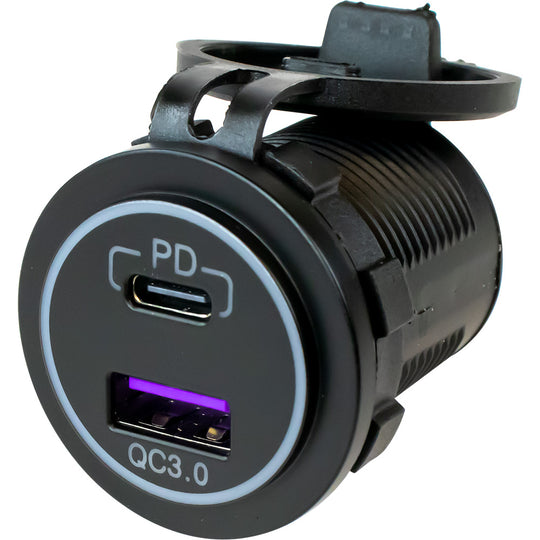 Sea-Dog USB 3.0  USB-C Power Socket w/Out Light - Deckhand Marine Supply