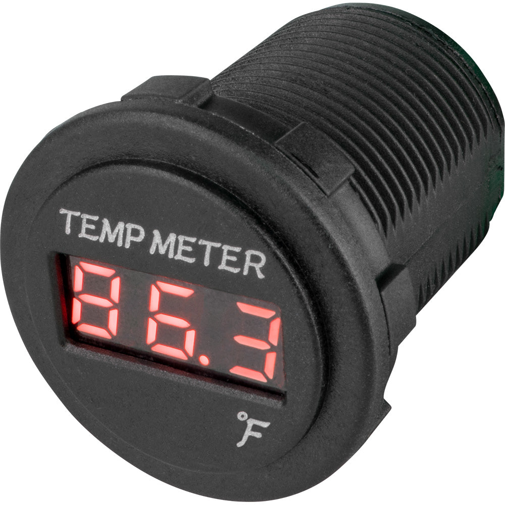 Sea-Dog Round Red LED Temperature Meter - Deckhand Marine Supply