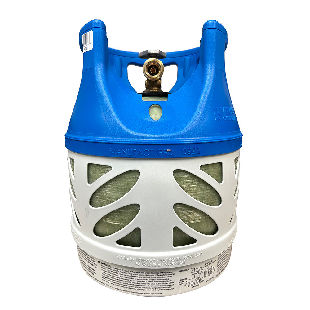 Viking Cylinders 11lb Vertical Fiberglass Composite LPG Cylinder w/Type 1 Valve - OPD, DOT, TC Approved - Deckhand Marine Supply