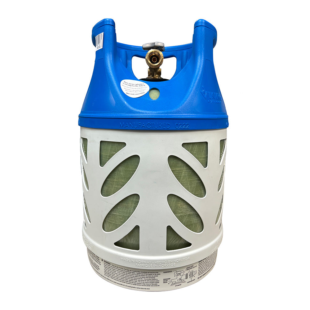 Viking Cylinders 17lb Vertical Fiberglass Composite LPG Cylinder w/Type 1 Valve - OPD, DOT, TC Approved - Deckhand Marine Supply