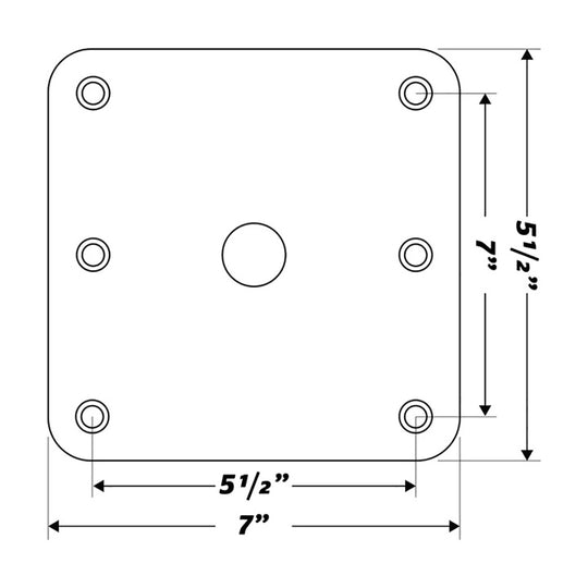 Wise - KingPin 7" x 7" Base Plate Only - Deckhand Marine Supply