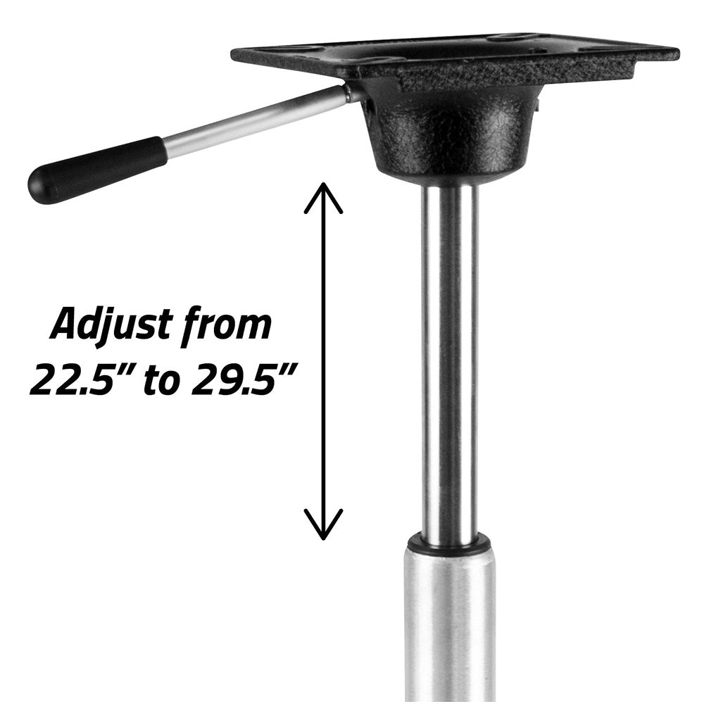 Wise King Pin Power Rise Pedestal - Adjusts 22.56" to 29.5" - Deckhand Marine Supply
