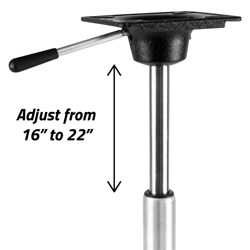 Wise King Pin Power Rise Pedestal - Adjusts 16" to 22-3/8" - Deckhand Marine Supply