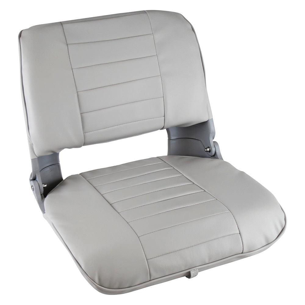Wise Pro Style Clamshell Fold Down Fishing Seat - Grey - Deckhand Marine Supply