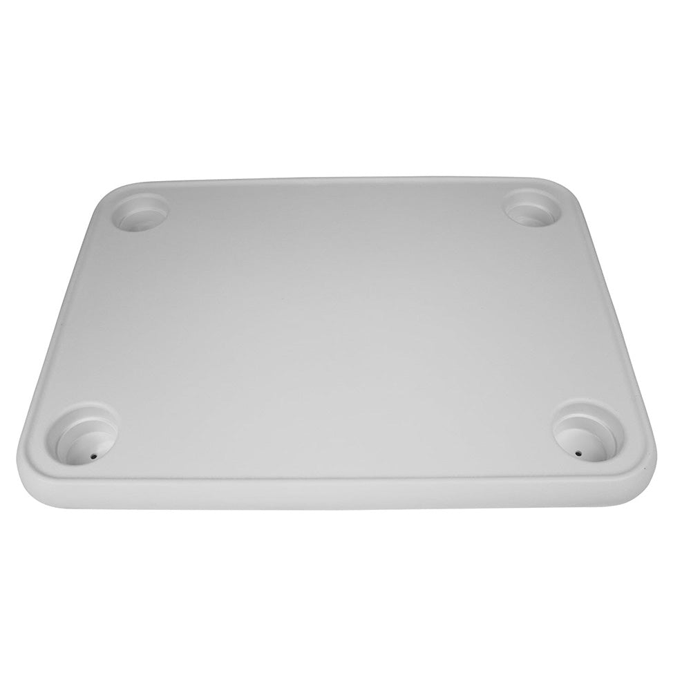 Wise White Rectangular Table - 4 Drink Holders w/Pedestal - Deckhand Marine Supply