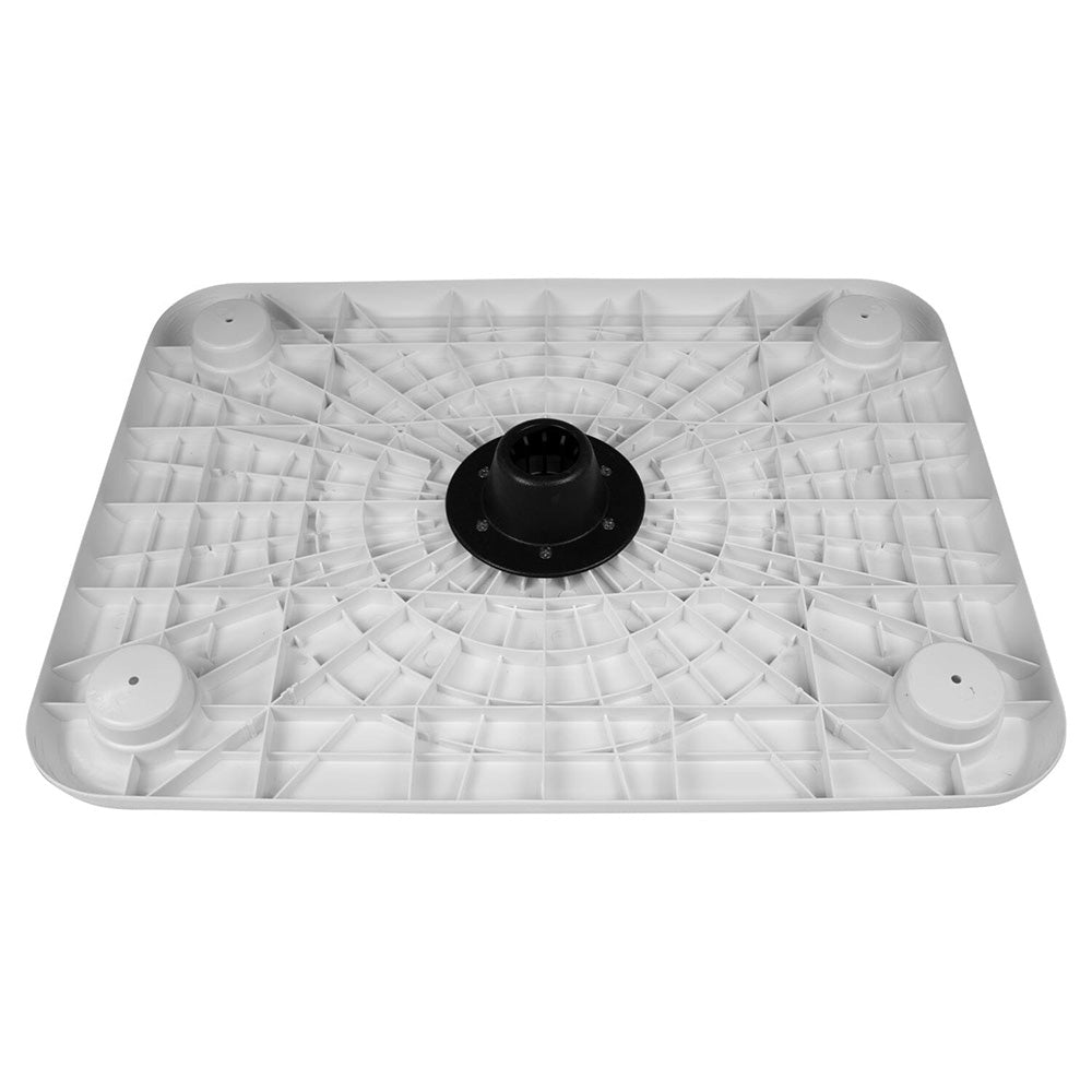 Wise White Rectangular Table - 4 Drink Holders w/Pedestal - Deckhand Marine Supply