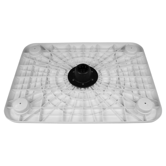 Wise White Rectangular Table - 4 Drink Holders w/Pedestal - Deckhand Marine Supply