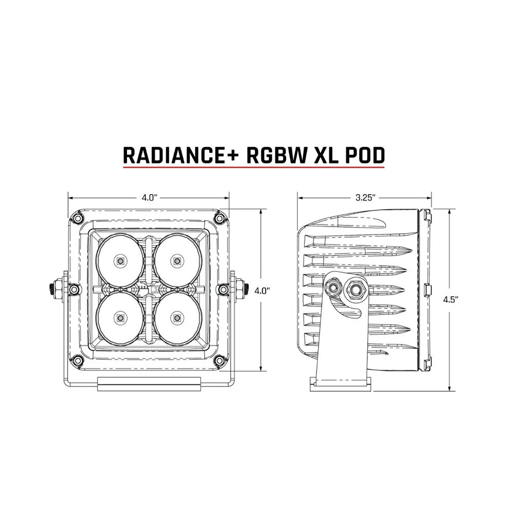 RIGID Industries XL Radiance + Light Pod - RGBW - Pair - Deckhand Marine Supply