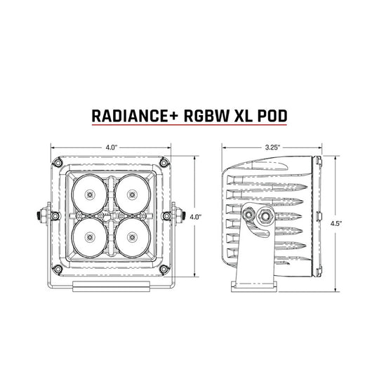 RIGID Industries XL Radiance + Light Pod - RGBW - Pair - Deckhand Marine Supply
