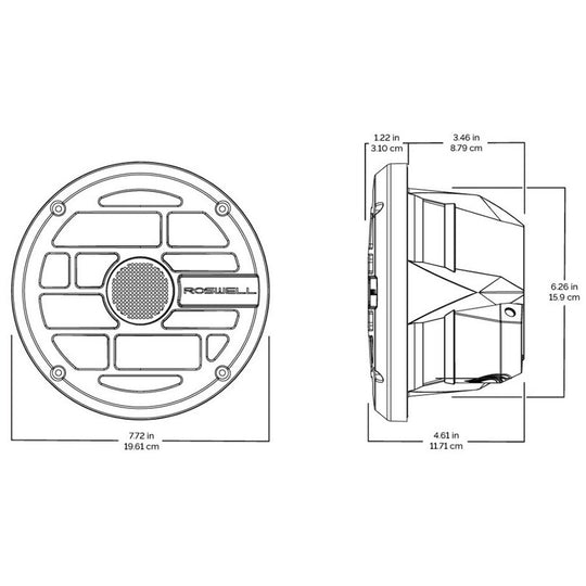 Roswell R Series 6.5 Marine Speakers - Anthracite Grille - 60W RMS  120W Peak Power - Deckhand Marine Supply
