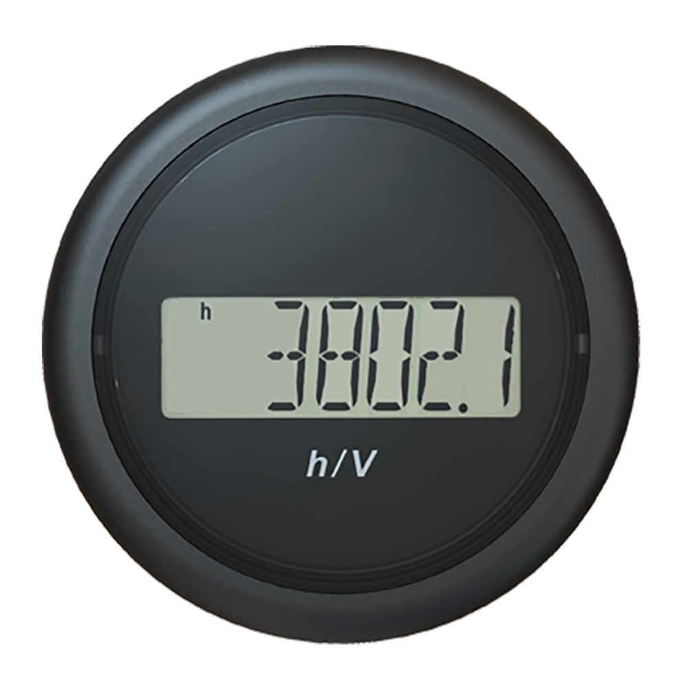Veratron 52MM (2-1/16") ViewLine Hour Counter-Voltmeter - Black - Deckhand Marine Supply