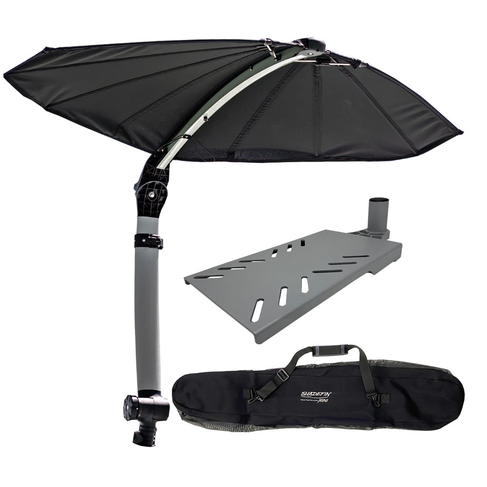 TACO ShadeFin Mini w/Black Fabric - Bag  Swivel Seat Mount Kit - Deckhand Marine Supply