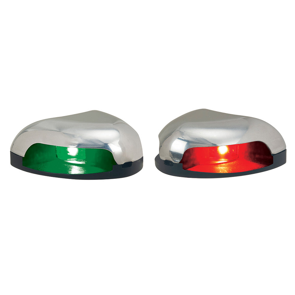 Perko Red/Green Horizontal Mount Side Light - Pair - Stainless Steel - Deckhand Marine Supply