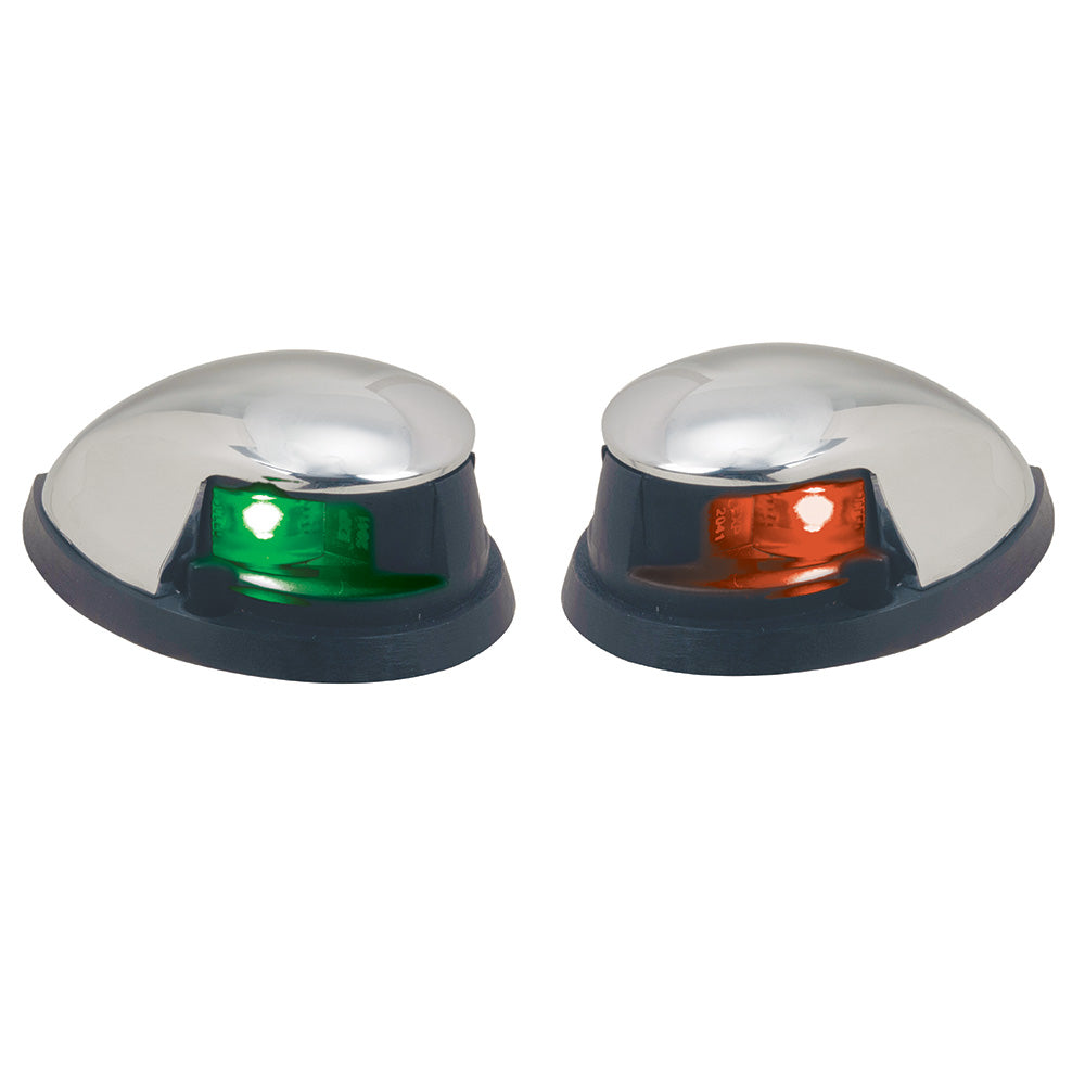 Perko Red/Green Horizontal Mount Side Lights - Pair - Chrome Plated Zinc - Deckhand Marine Supply