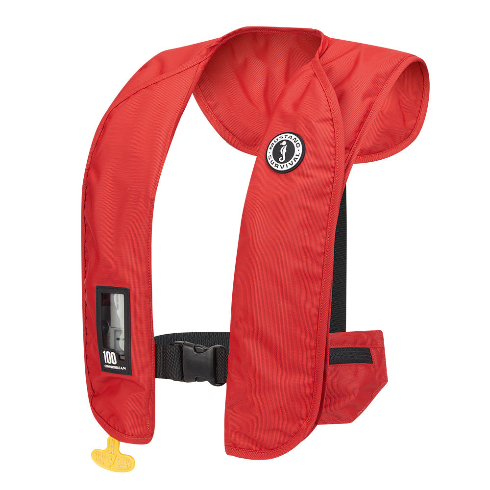 Mustang MIT 100 Convertible Inflatable PFD - Red - Deckhand Marine Supply