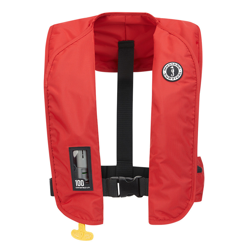 Mustang MIT 100 Convertible Inflatable PFD - Red - Deckhand Marine Supply