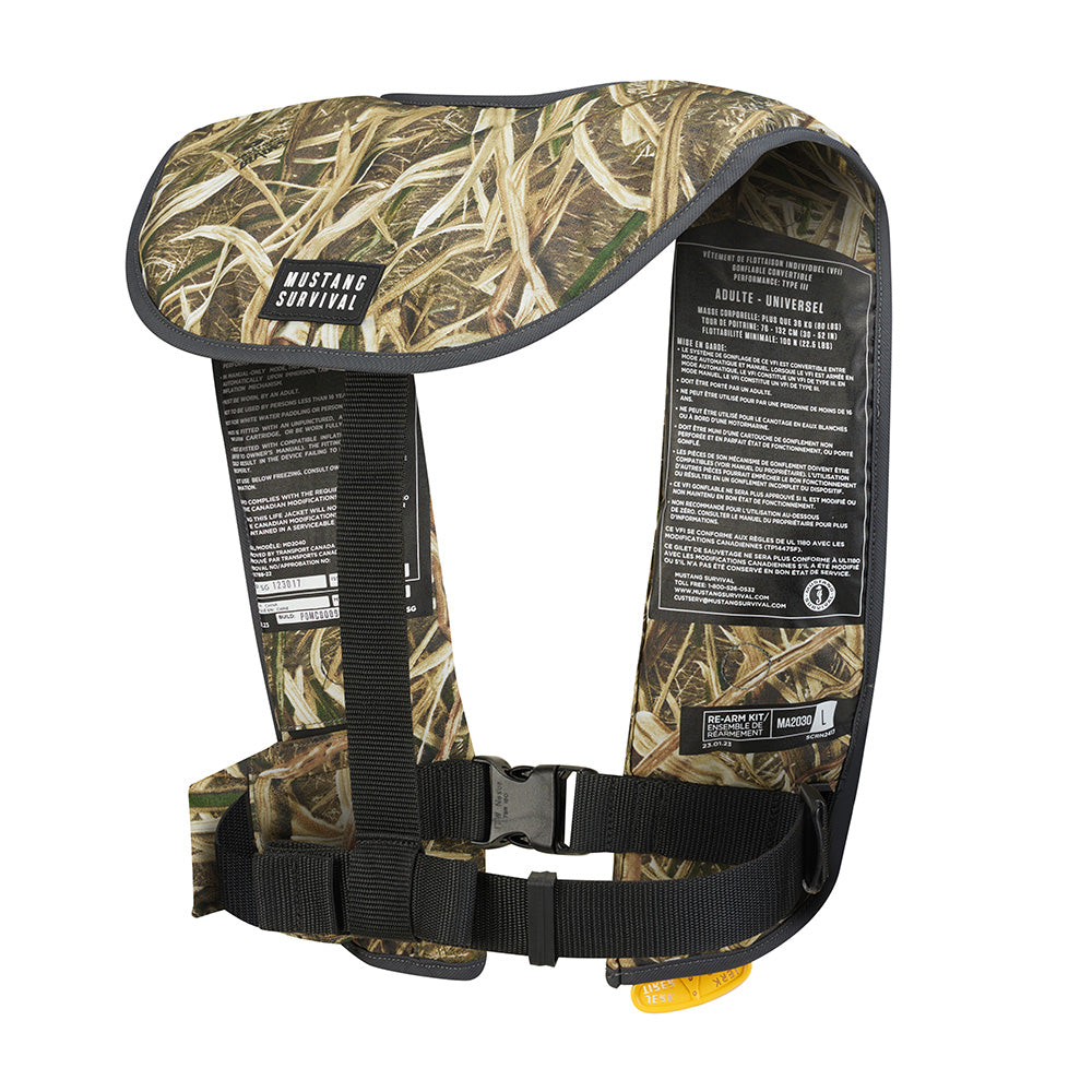 Mustang MIT 100 Convertible Inflatable PFD - Camo - Deckhand Marine Supply
