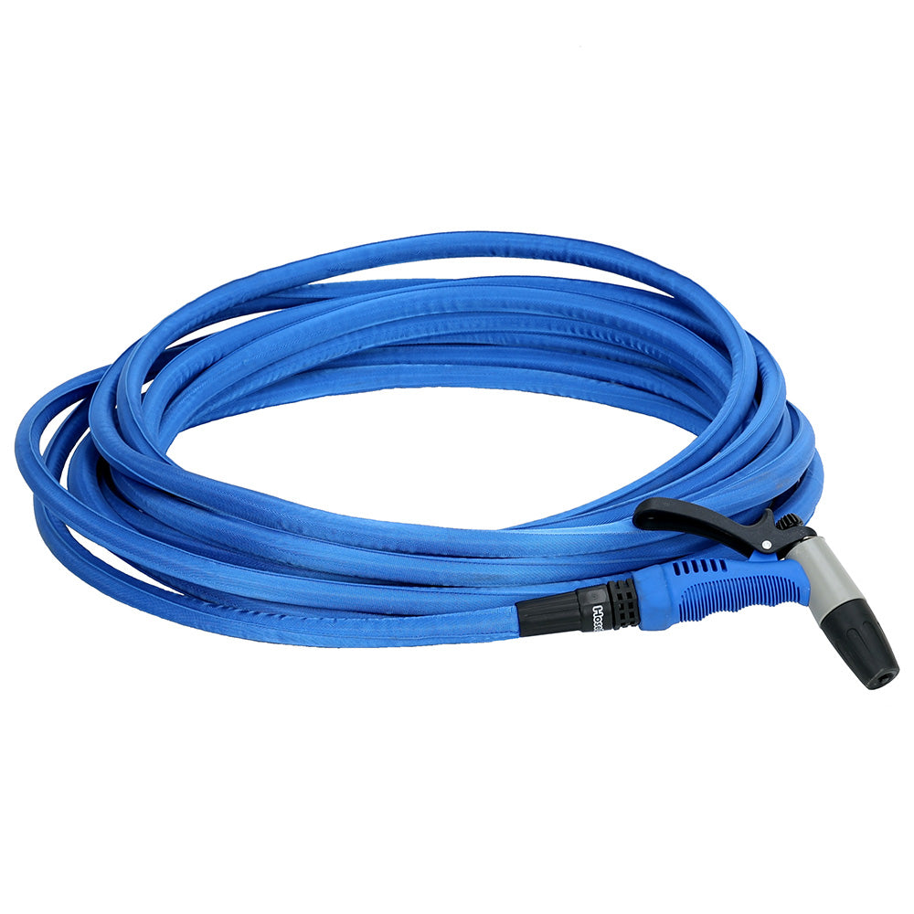HoseCoil 75 Blue Flexible Hose Kit with Rubber Tip Nozzle - Deckhand Marine Supply