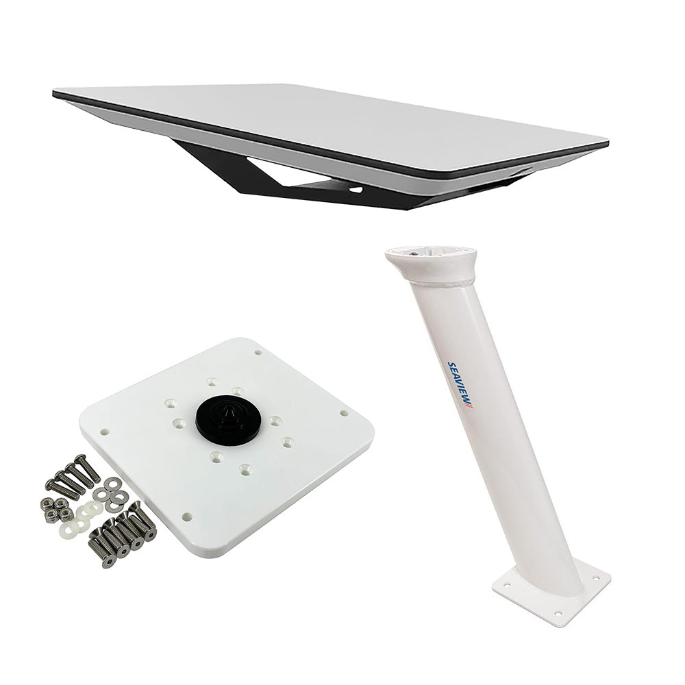 KVH Starlink Flat Panel Kit w/24" Seaview Pedestal Mount  ADASTLKA Starlink Top Plate - Deckhand Marine Supply