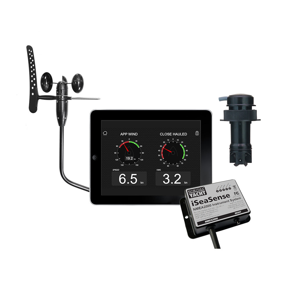 Digital Yacht iSeaSense Wireless Speed Depth Temp Pack Plus Wind - Deckhand Marine Supply
