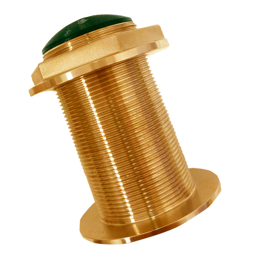 Echonautics Bronze Low-Profile Thru-Hull High-Frequency CHIRP Transducer - 600W, 18 Tilt, 130-210kHz - Deckhand Marine Supply