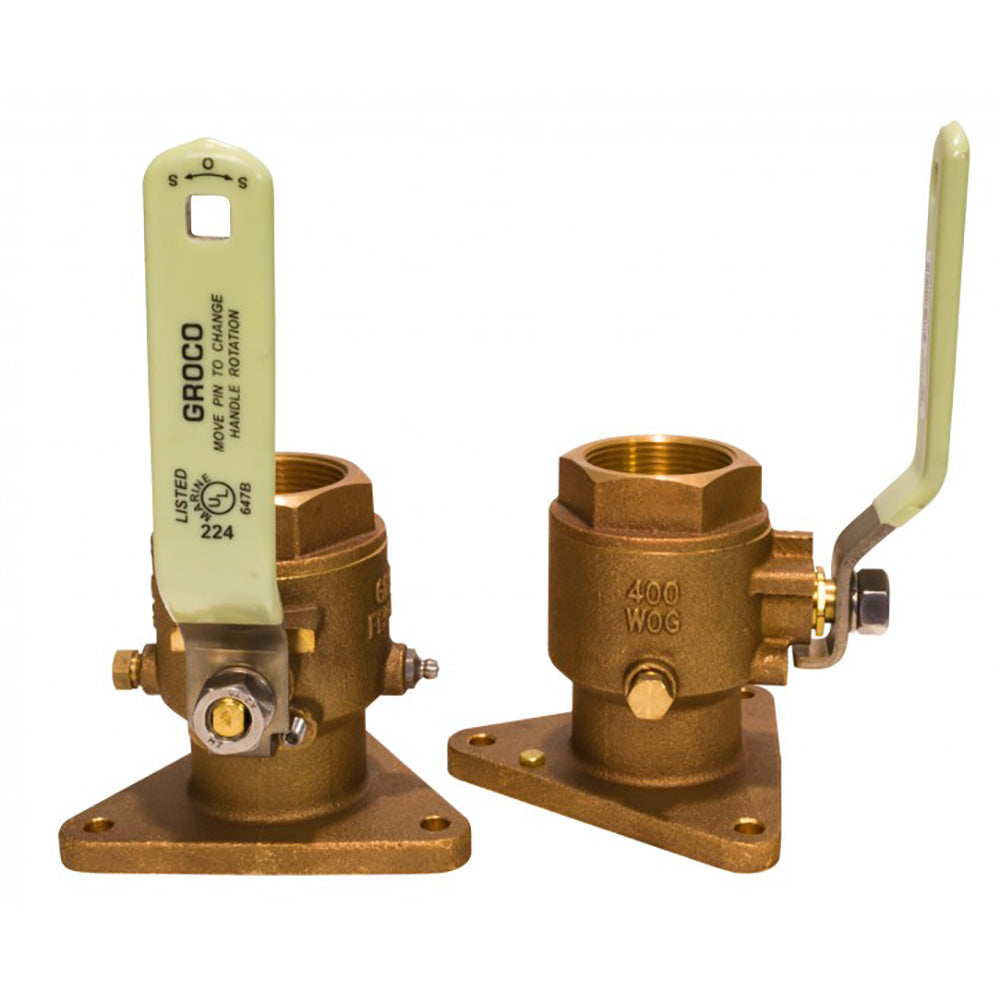 GROCO 2-1/2" Bronze Tri-Flanged Ball Valve/Seacock - Deckhand Marine Supply