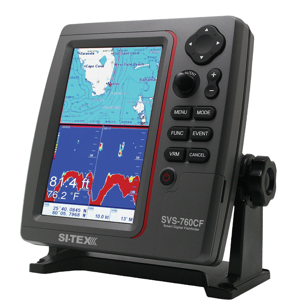 SI-TEX GPS Dual Frequency 600W Sonar System - 7 Color LCD w/Internal  External GPS Antenna  C-MAP 4D Card - Deckhand Marine Supply