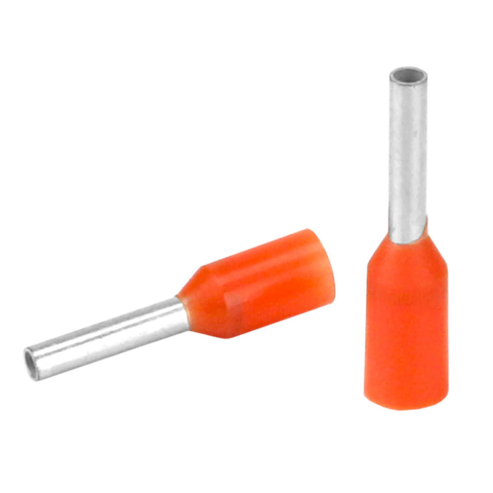 Pacer Orange 20-22 AWG Wire Ferrule - 6mm Length - 25 Pack - Deckhand Marine Supply