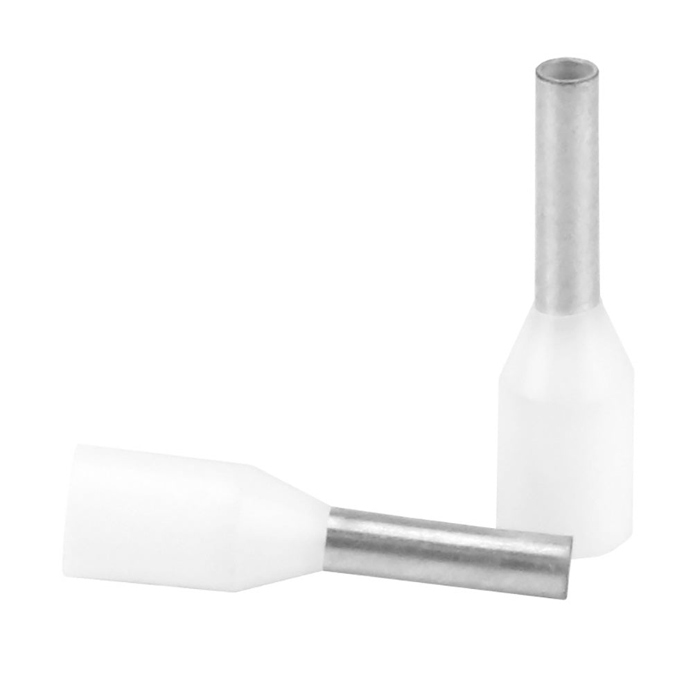 Pacer White 18-20 AWG Wire Ferrule - 6mm Length - 25 Pack - Deckhand Marine Supply