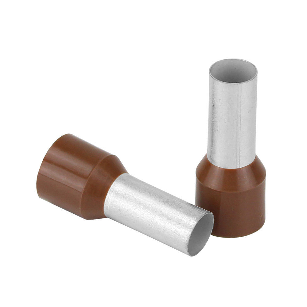 Pacer Brown 4 AWG Wire Ferrule - 16mm Length - 10 Pack - Deckhand Marine Supply