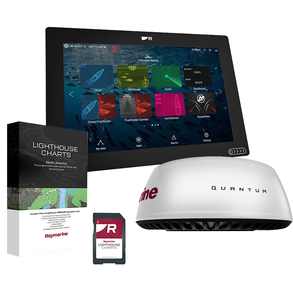 Raymarine Axiom+ 12 RV Chartplotter/Fishfinder w/Raymarine Quantum Q24C Radar Bundle - Deckhand Marine Supply