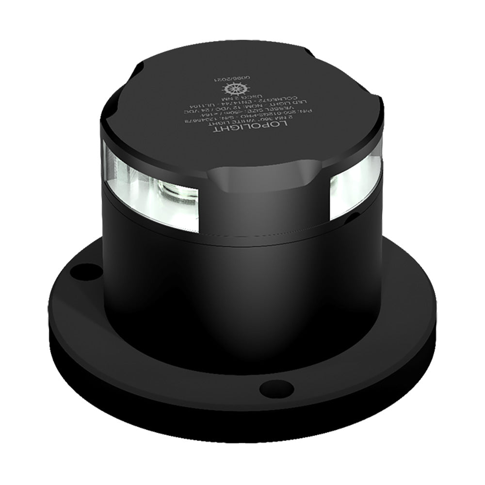 Lopolight 2nm 360 Anchor Light Pro - Black Anodized - White Light - Deckhand Marine Supply