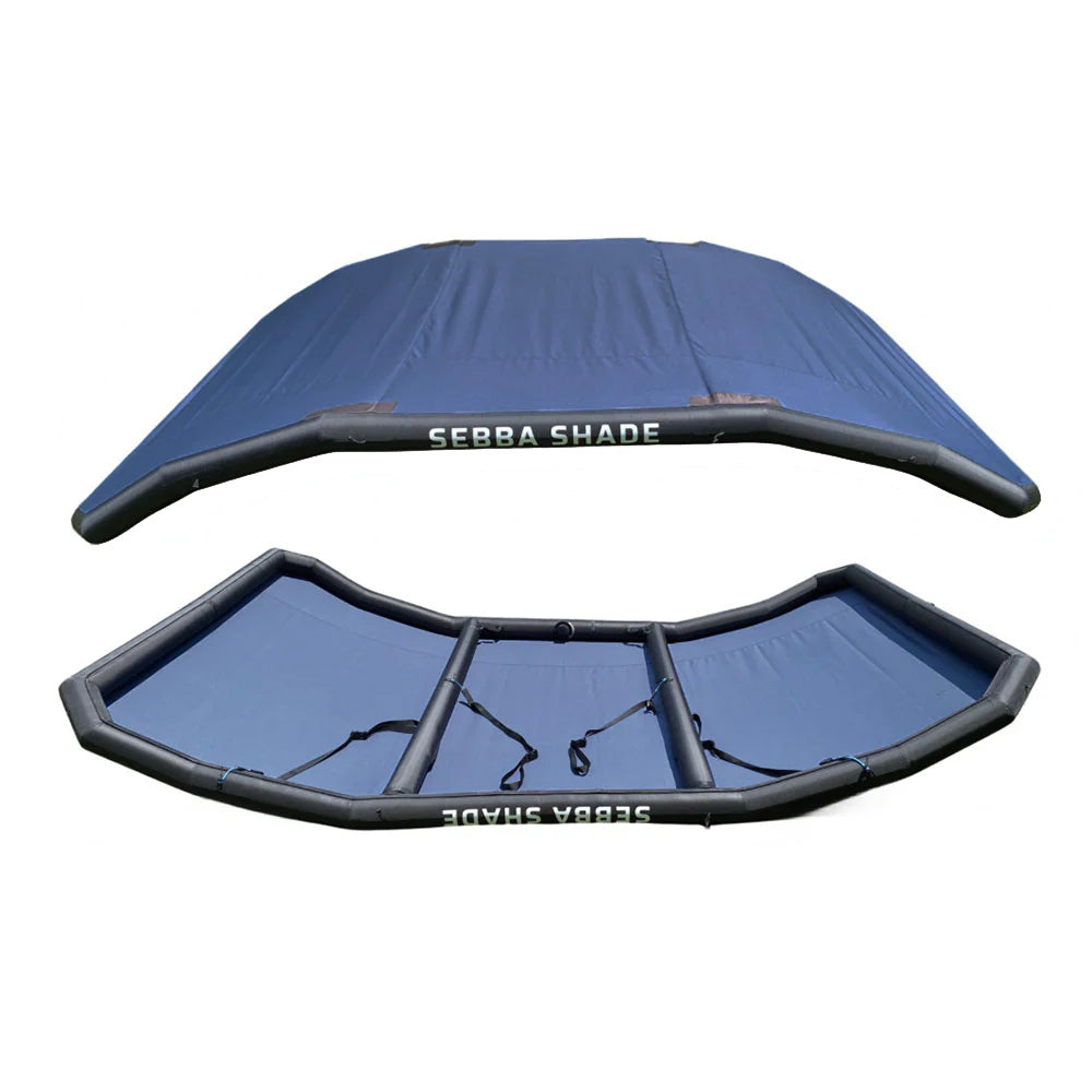 Sebba Shade 8 x 12 ft. Blue Sun Shade f/Boats 26'+ - Deckhand Marine Supply