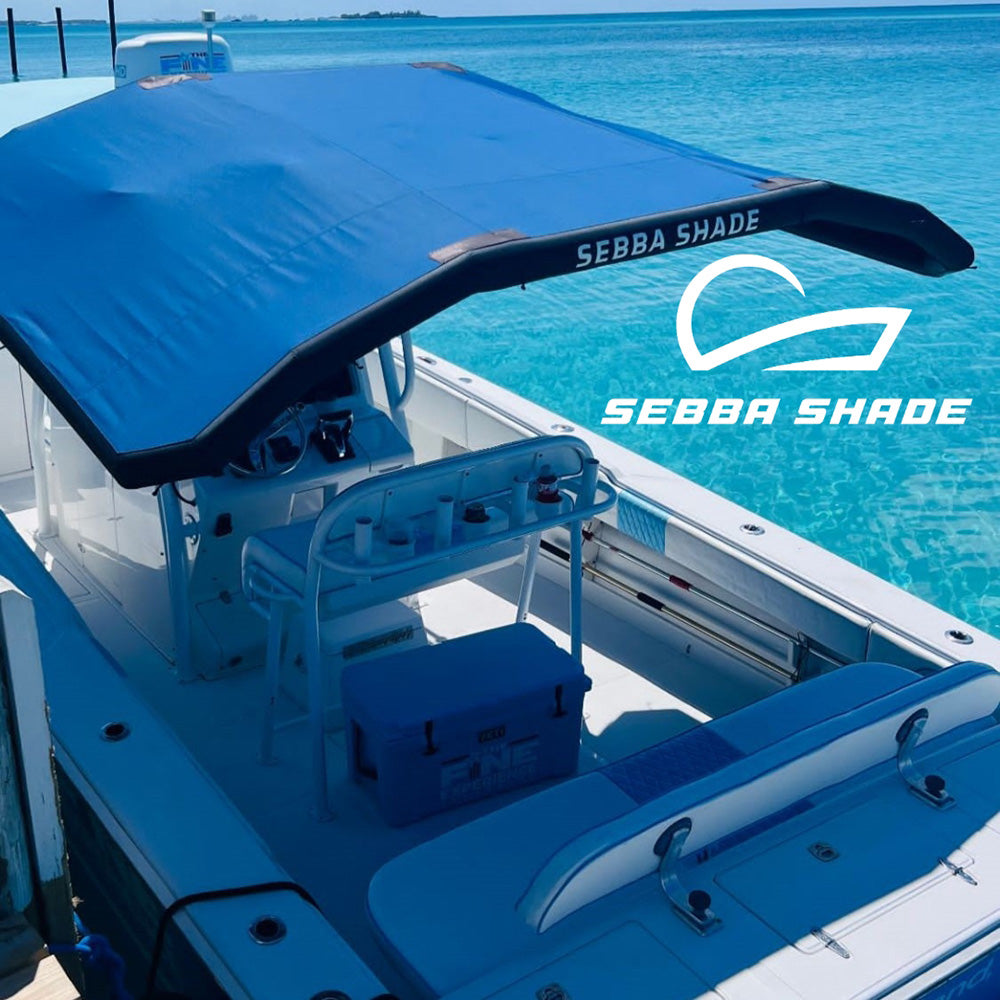 Sebba Shade 8 x 12 ft. White Sun Shade f/Boats 26'+ - Deckhand Marine Supply
