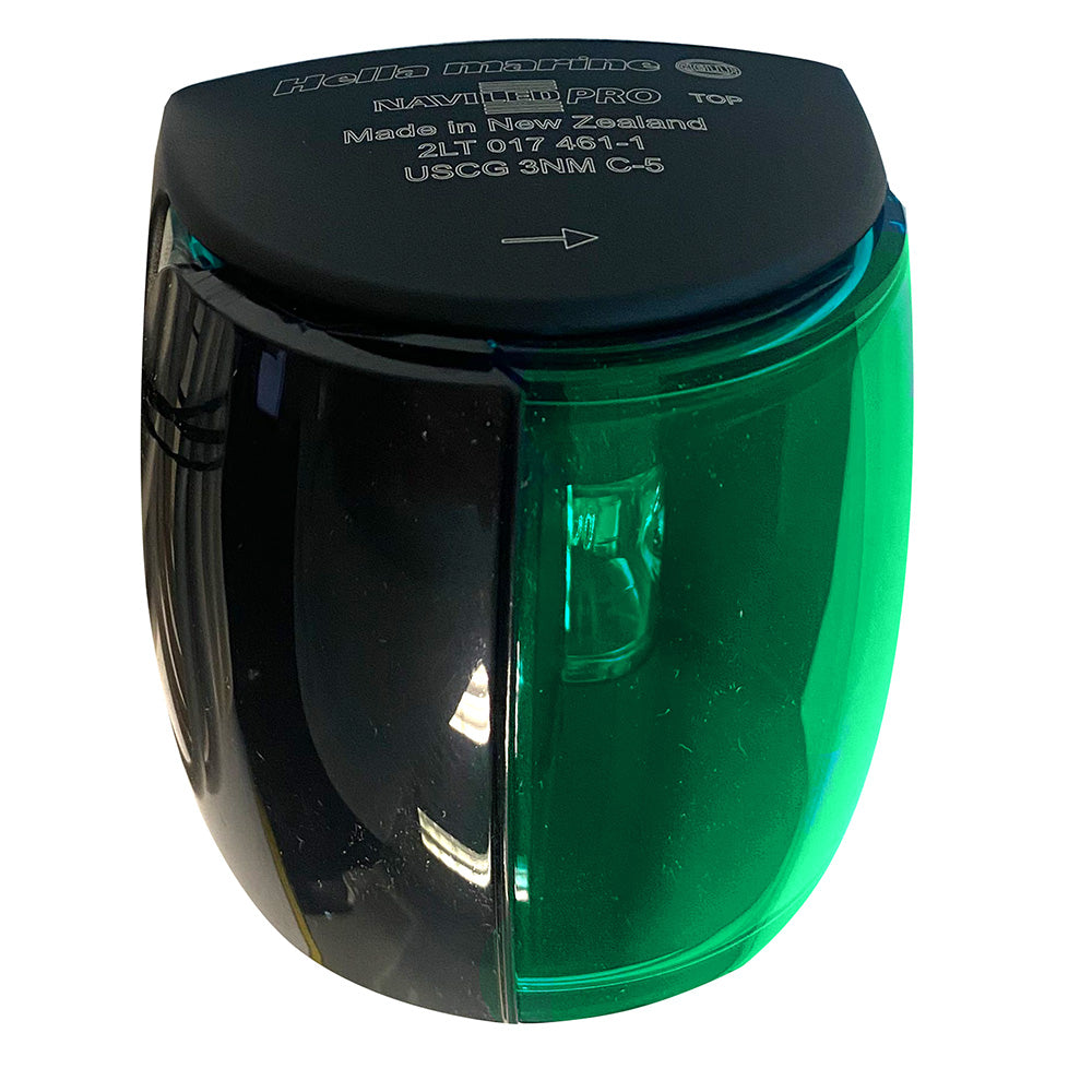 Hella Marine NaviLED PRO Starboard Navigation Lamp - Black - 3NM - Deckhand Marine Supply