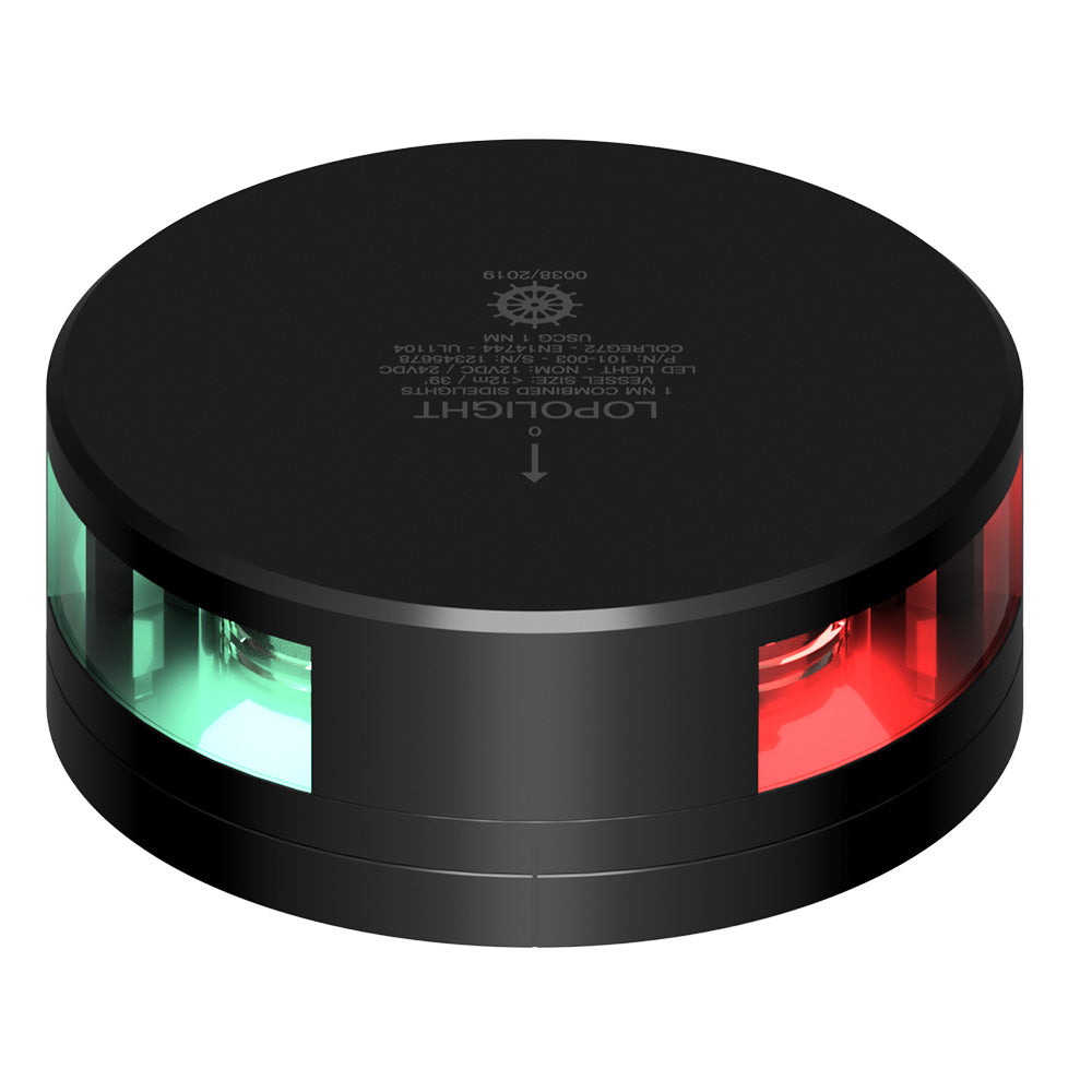 Lopolight Combined Sidelight - 1NM - Black Housing w/FB Base - Deckhand Marine Supply