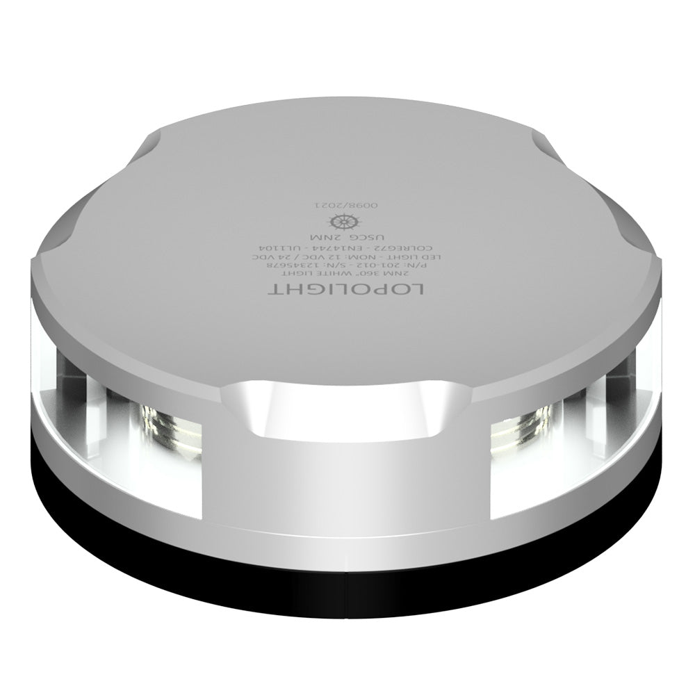 Lopolight 360-Degree Anchor Light - 2NM - Silver Housing w/FB Base - Deckhand Marine Supply