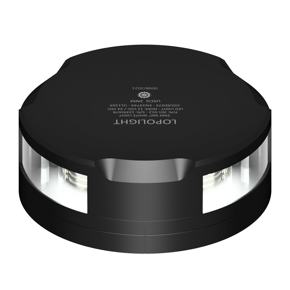 Lopolight 360-Degree Anchor Light - 2NM - Black Housing w/FB Base - Deckhand Marine Supply