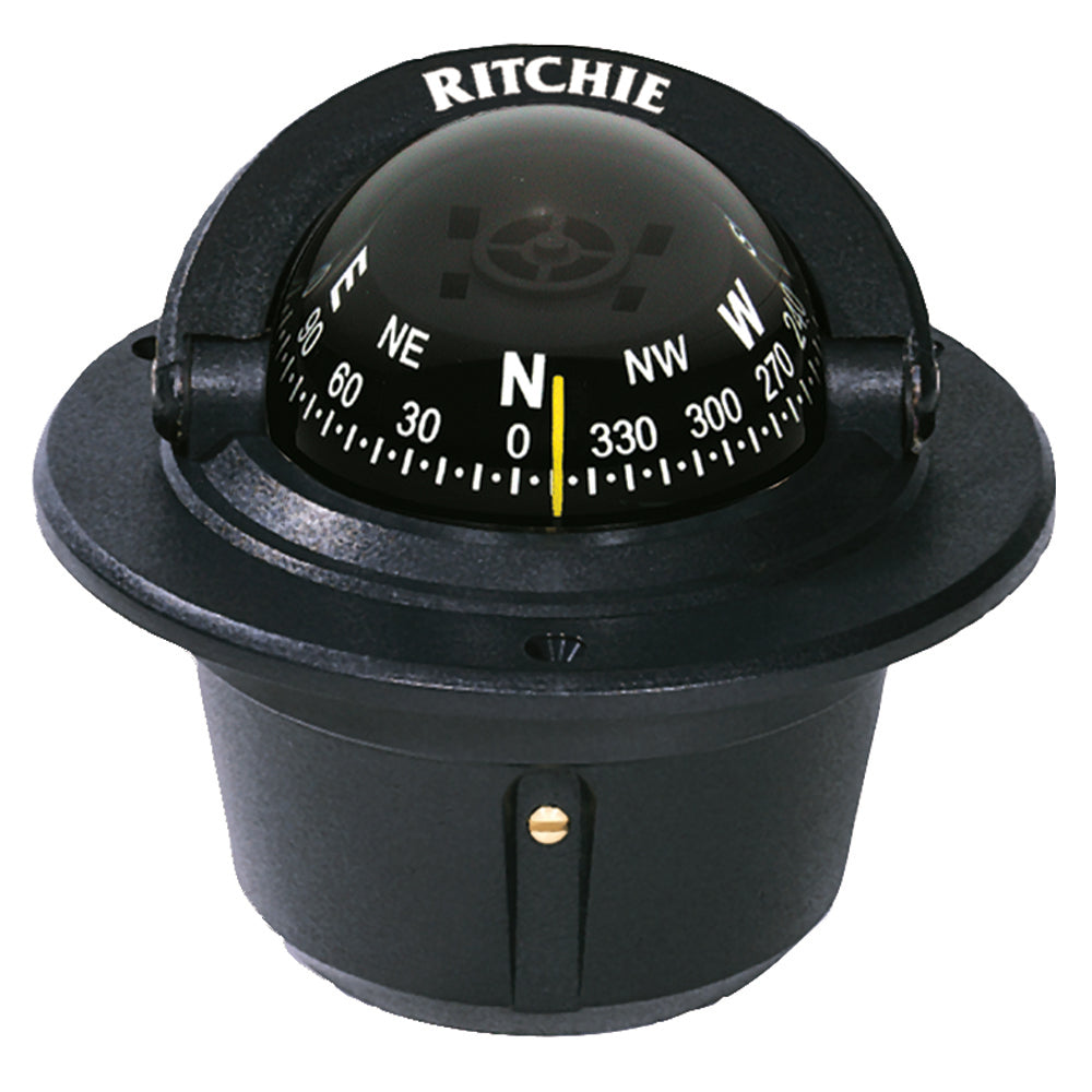 Ritchie F-50 Explorer Compass - Flush Mount - Black - Deckhand Marine Supply