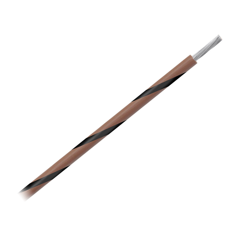 Pacer 14 AWG Gauge Striped Marine Wire 1000' Spool - Brown w/Black Stripe - Deckhand Marine Supply