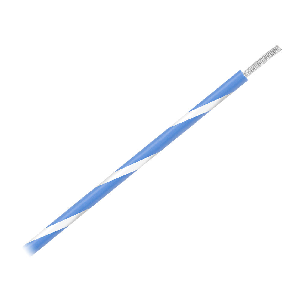 Pacer 16 AWG Gauge Striped Marine Wire 500' Spool - Blue w/White Stripe - Deckhand Marine Supply