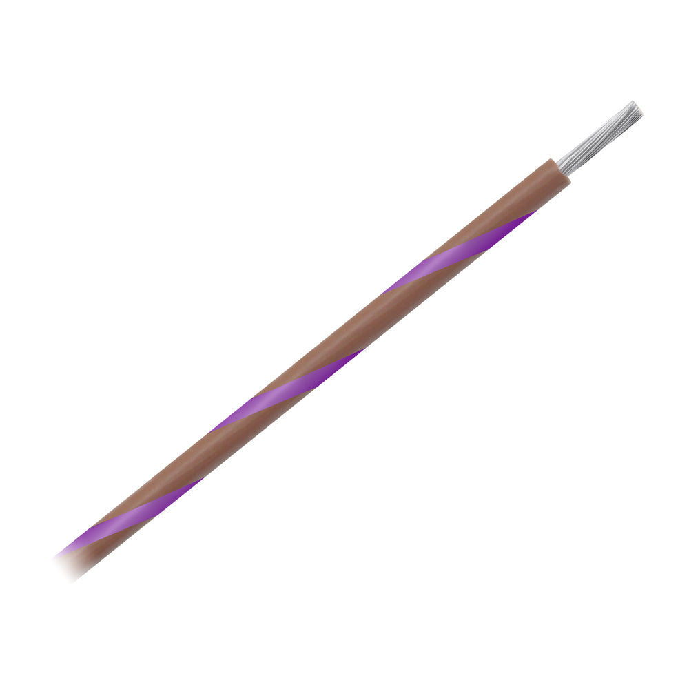 Pacer 14 AWG Gauge Striped Marine Wire 500' Spool - Brown w/Violet Stripe - Deckhand Marine Supply