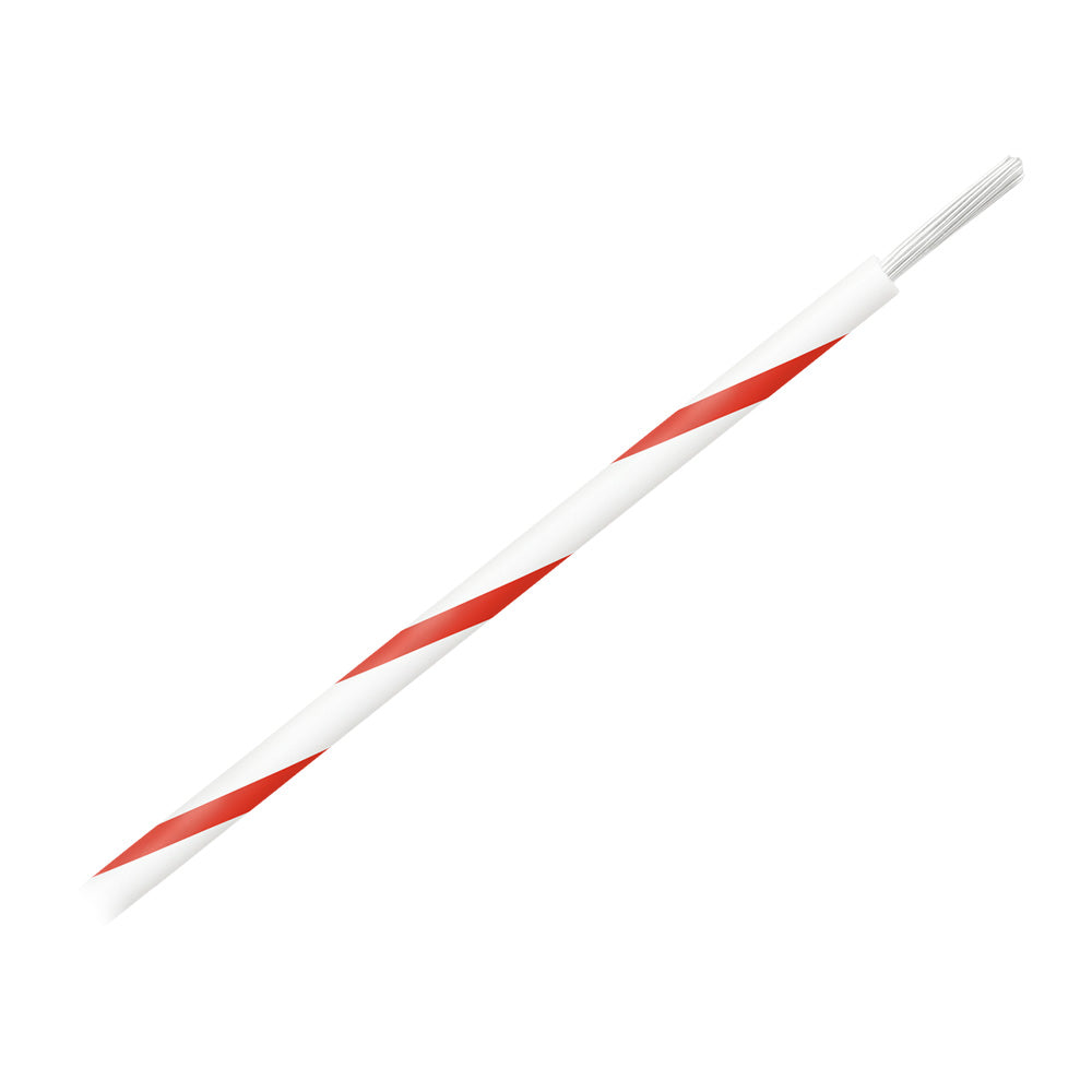 Pacer 16 AWG Gauge Striped Marine Wire 500' Spool - White w/Red Stripe - Deckhand Marine Supply