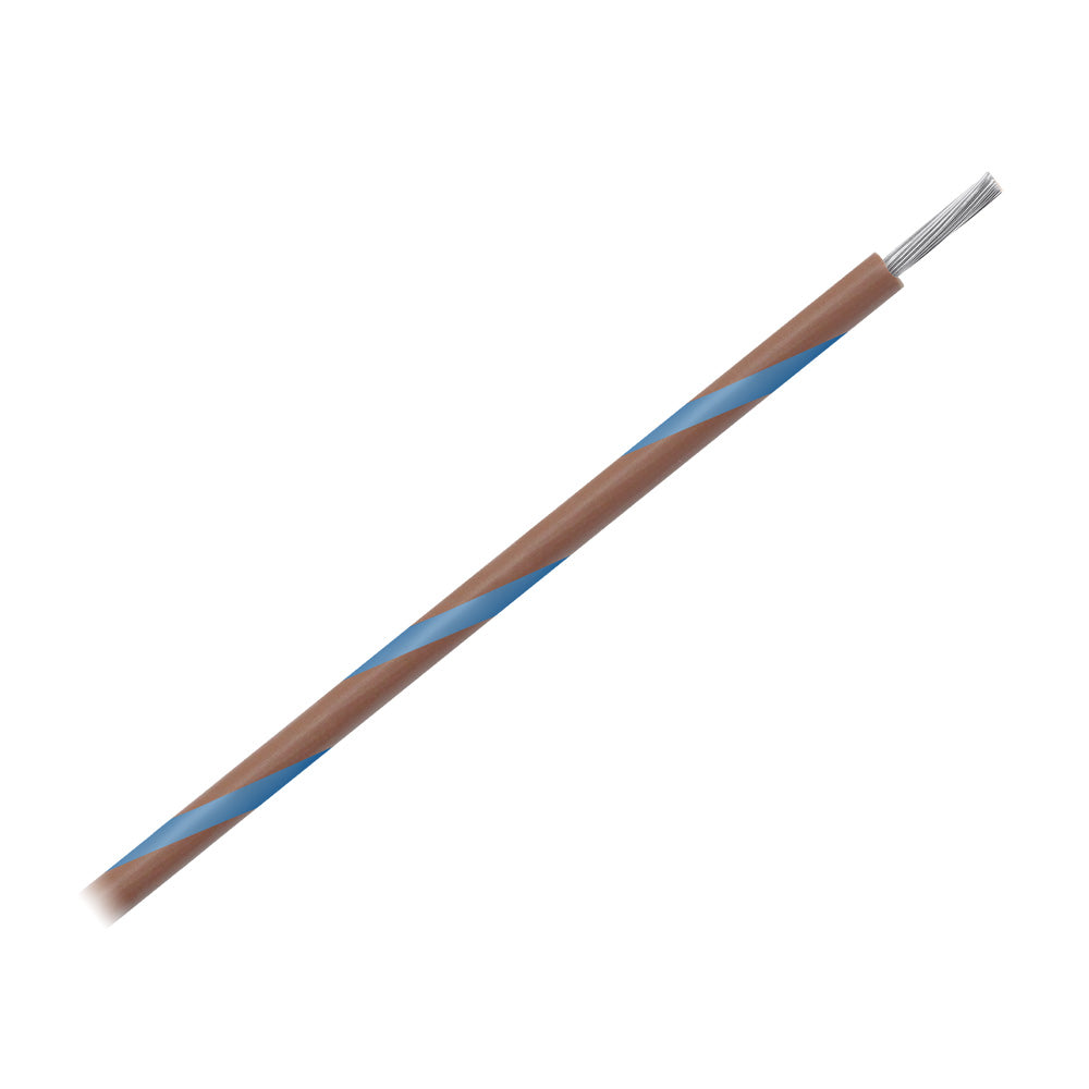 Pacer 16 AWG Gauge Striped Marine Wire 500' Spool - Brown w/Blue Stripe - Deckhand Marine Supply